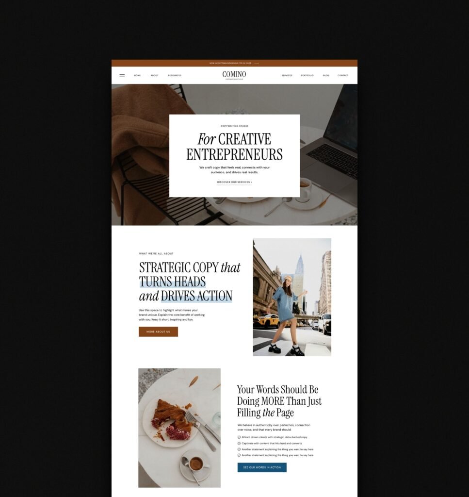 Comino Showit Template