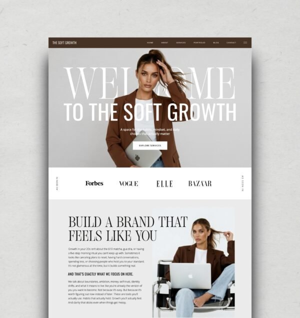 Soft Growth Showit Template